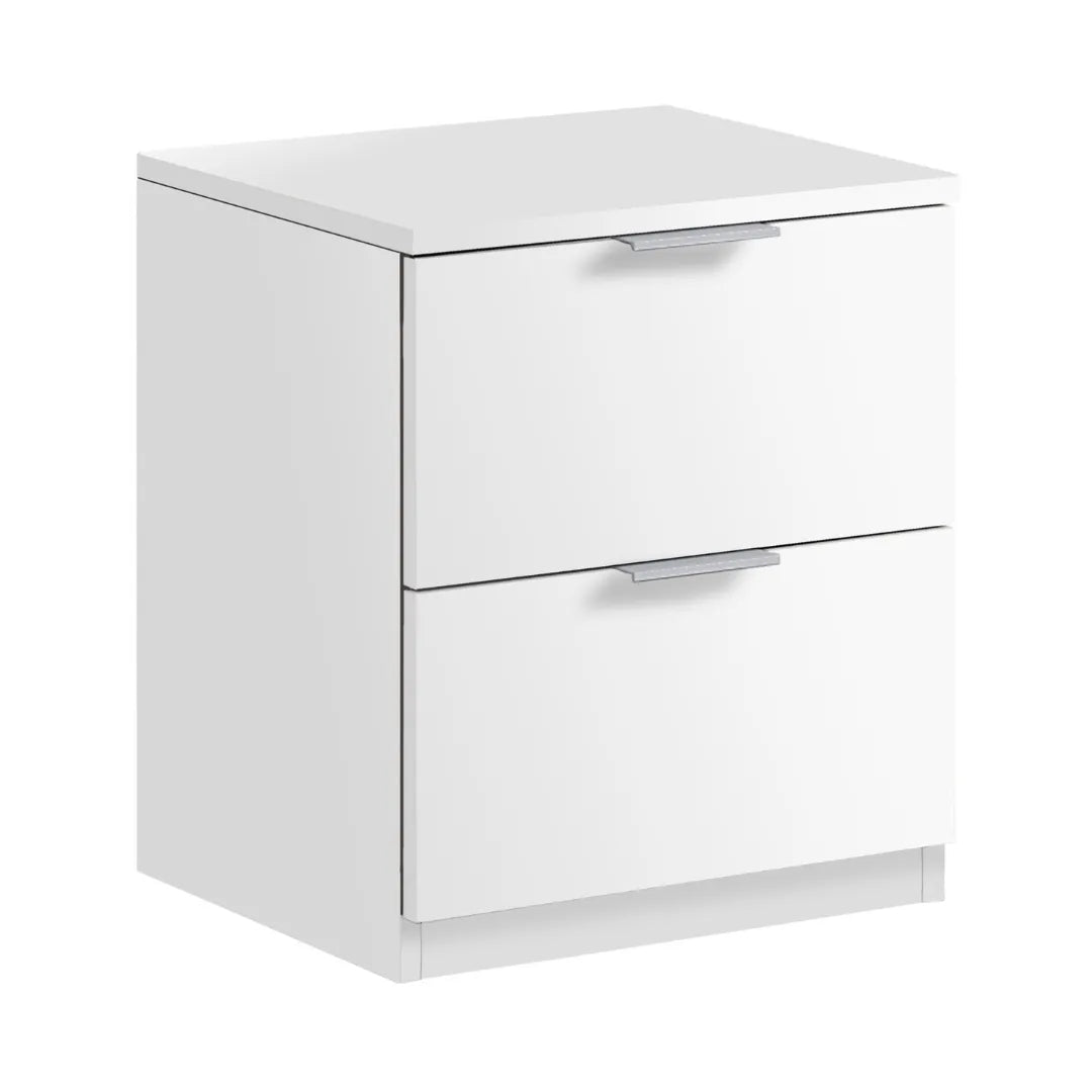 comodino 2 cassetti bianco