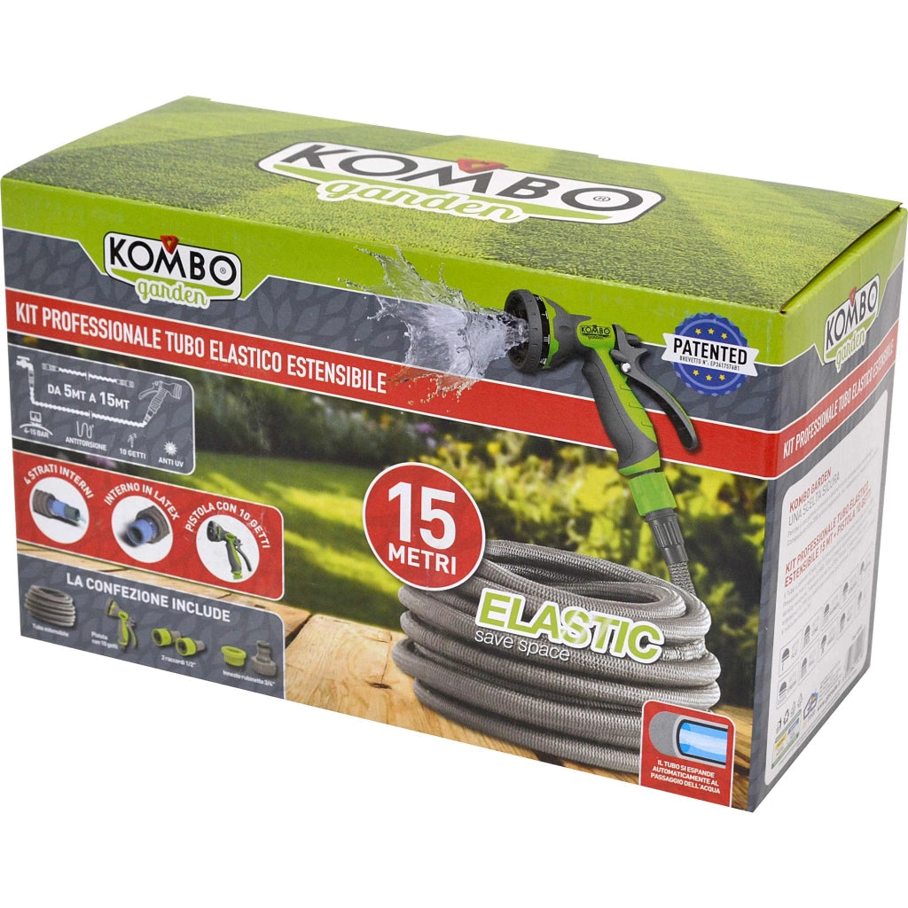 KIT TUBO ELASTICO PROFESSIONALE ESTENSIBILE 15 Mt