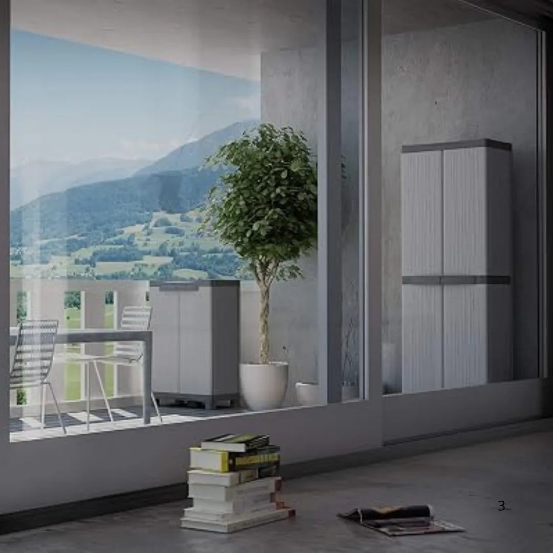Armadio Portascope in Polipropilene Terry Wave 2 Ante 70x44x181 cm | Eco Friendly