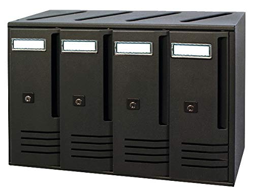 Cassetta Postale Per Condominio A 4 Posti Grigio Ghisa Mod. Cubo Alubox