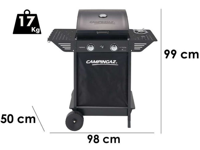 Barbecue a gas 2 bruciatori 9.2Kw acciaio con fornello laterale XPERT 100 LS PLUS
