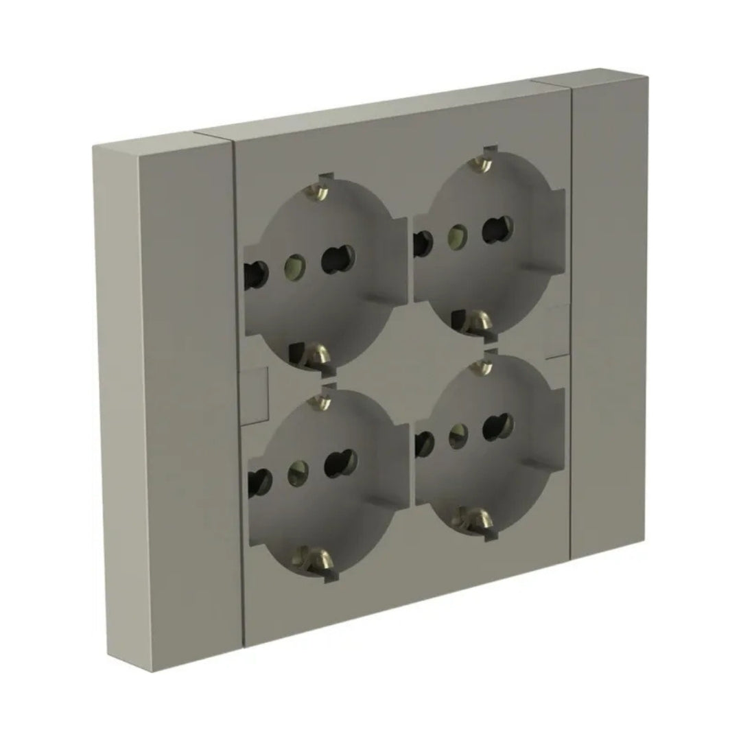 Multipresa Incasso Quadra 4 Prese Bipasso per Scatola 3 Moduli | Electroline