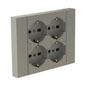 Multipresa Incasso Quadra 4 Prese Bipasso per Scatola 3 Moduli | Electroline
