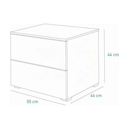 Comodino 2 Cassetti Linea Privilegio 18mm Finitura Legno | Aprovitola Store