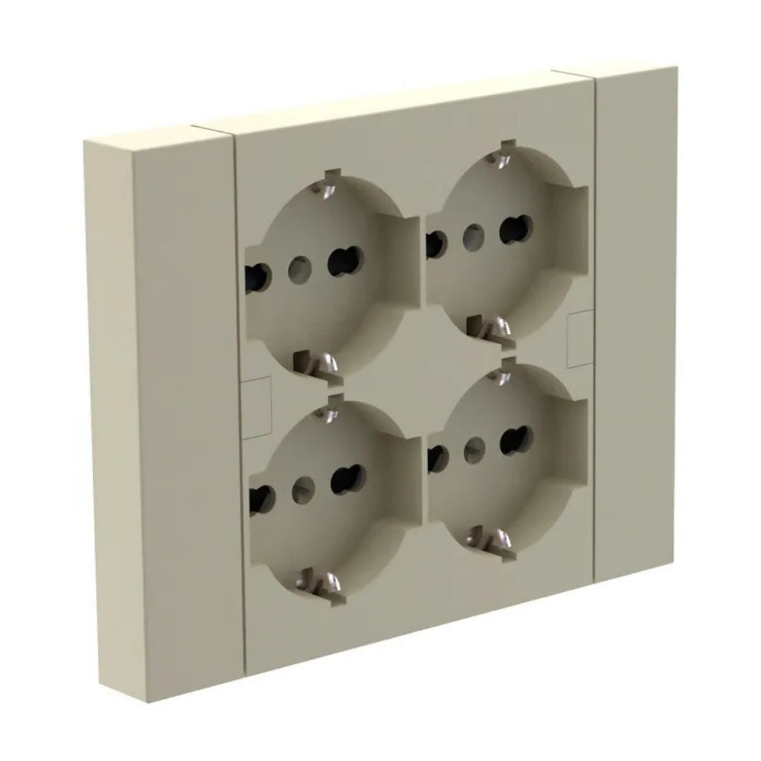Multipresa Incasso Quadra 4 Prese Bipasso per Scatola 3 Moduli | Electroline