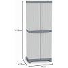 Terry, Base 2700 Uw, Armadietto da Interno Esterno a Due Ante, 4 Ripiani Regolabili e 2 Vaschette. Materiale: Plastica, Dimensioni: 70x43,8x181,8 cm