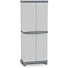 Terry, Base 2700 Uw, Armadietto da Interno Esterno a Due Ante, 4 Ripiani Regolabili e 2 Vaschette. Materiale: Plastica, Dimensioni: 70x43,8x181,8 cm