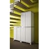 Terry, Base 2700 Uw, Armadietto da Interno Esterno a Due Ante, 4 Ripiani Regolabili e 2 Vaschette. Materiale: Plastica, Dimensioni: 70x43,8x181,8 cm