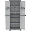 Terry, Base 2700 Uw, Armadietto da Interno Esterno a Due Ante, 4 Ripiani Regolabili e 2 Vaschette. Materiale: Plastica, Dimensioni: 70x43,8x181,8 cm