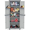 Terry, Base 2700 Uw, Armadietto da Interno Esterno a Due Ante, 4 Ripiani Regolabili e 2 Vaschette. Materiale: Plastica, Dimensioni: 70x43,8x181,8 cm