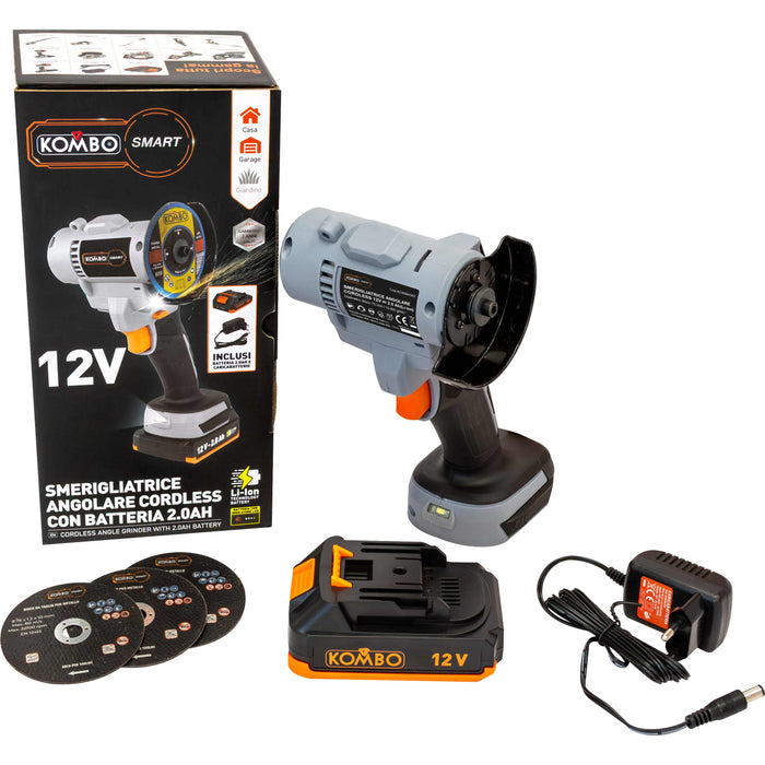 KIT SMERIGLATRICE ANGOLARE KOMBO SMART 12V 2.0AH