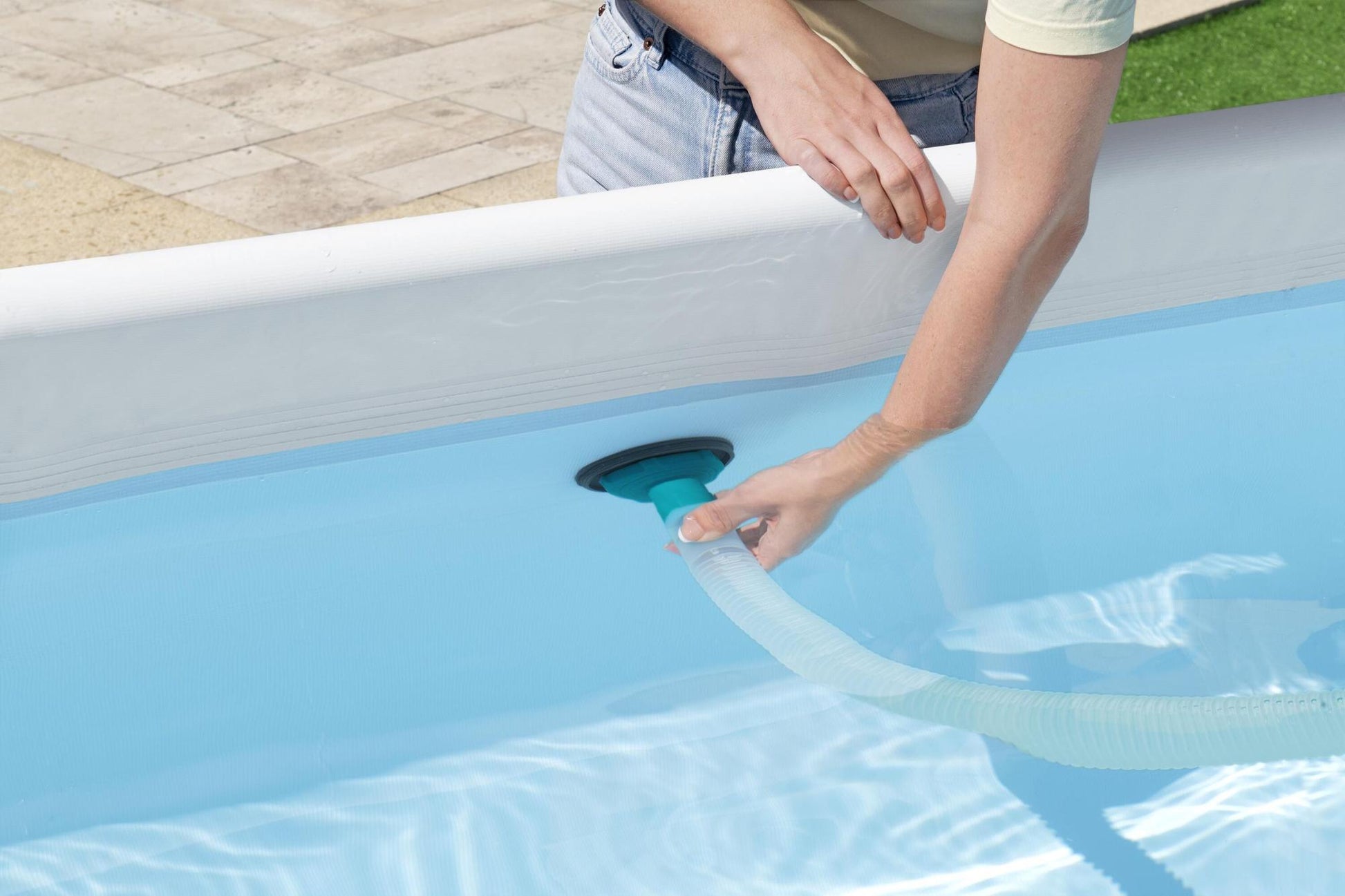 Kit per pulizia piscina AquaClean Deluxe - con skimmer e aspiratore