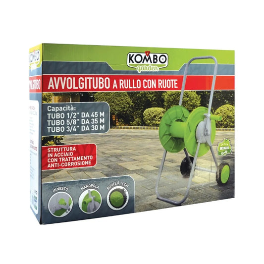 Avvolgitubo da Terra in Acciaio con Ruote e Manovella | KOMBO