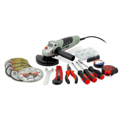 Kit Smerigliatrice Angolare 710W KO601L 115mm in Valigetta 100 Pezzi | Kombo