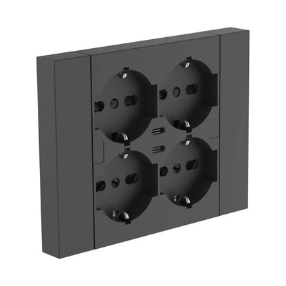 Multipresa Incasso Quadra con 4 Prese Bipasso Schuko e 2 USB-C | Electoline