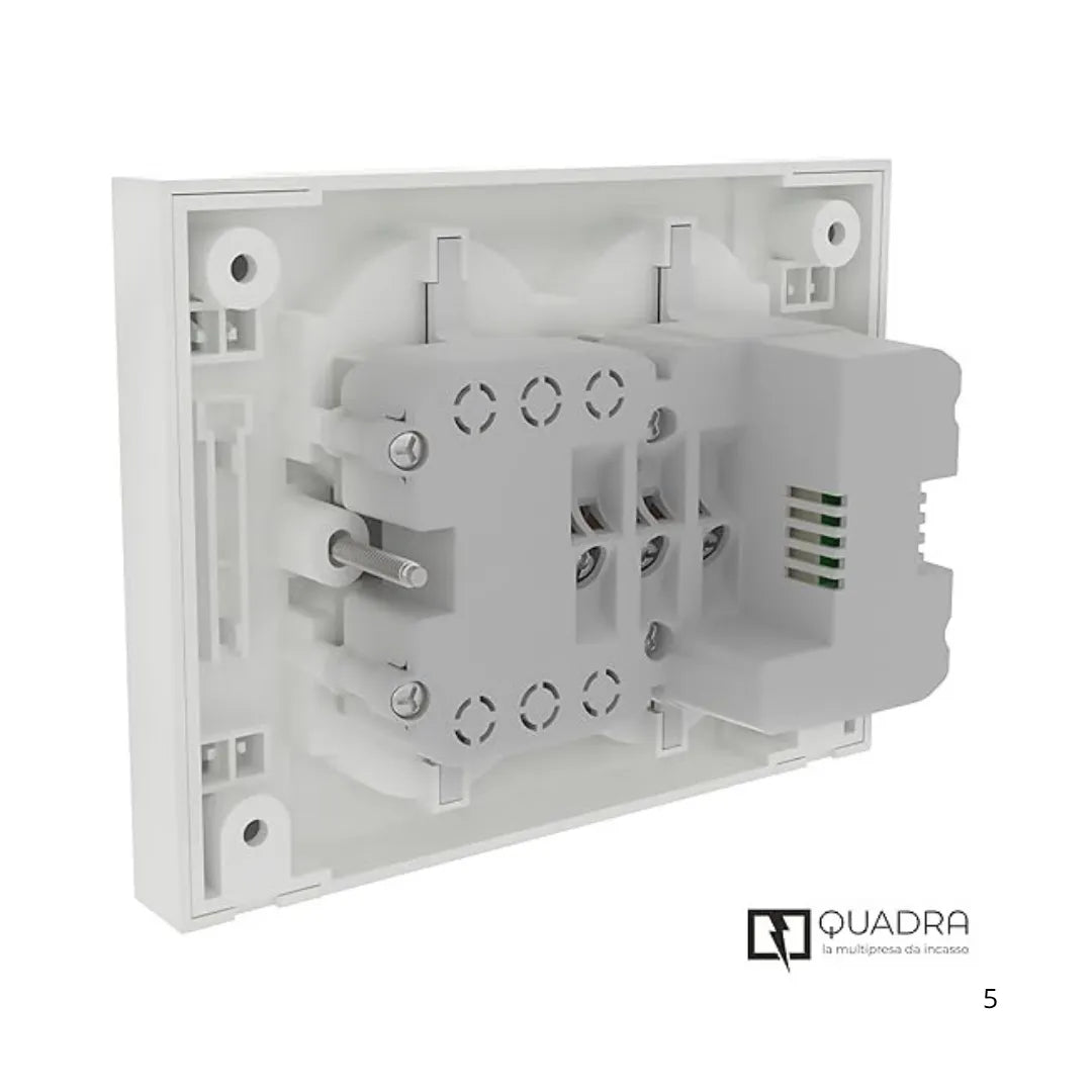 Multipresa Incasso Quadra con 4 Prese Bipasso Schuko e 2 USB-C | Electoline