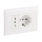 Placca con Supporto, Presa Bipasso e Schuko | Electroline