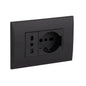 Placca con Supporto, Presa Bipasso e Schuko | Electroline