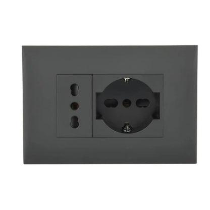 Placca con Supporto, Presa Bipasso e Schuko | Electroline