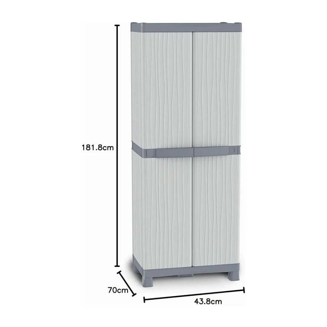 Armadio Portascope in Polipropilene Terry Wave 2 Ante 70x44x181 cm | Eco Friendly
