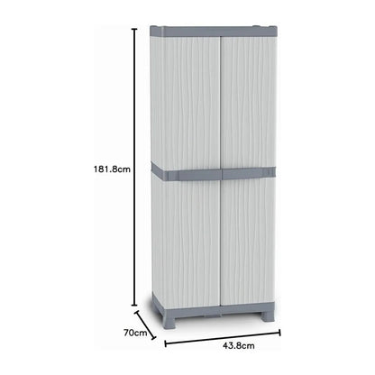 Armadio Portascope in Polipropilene Terry Wave 2 Ante 70x44x181 cm | Eco Friendly