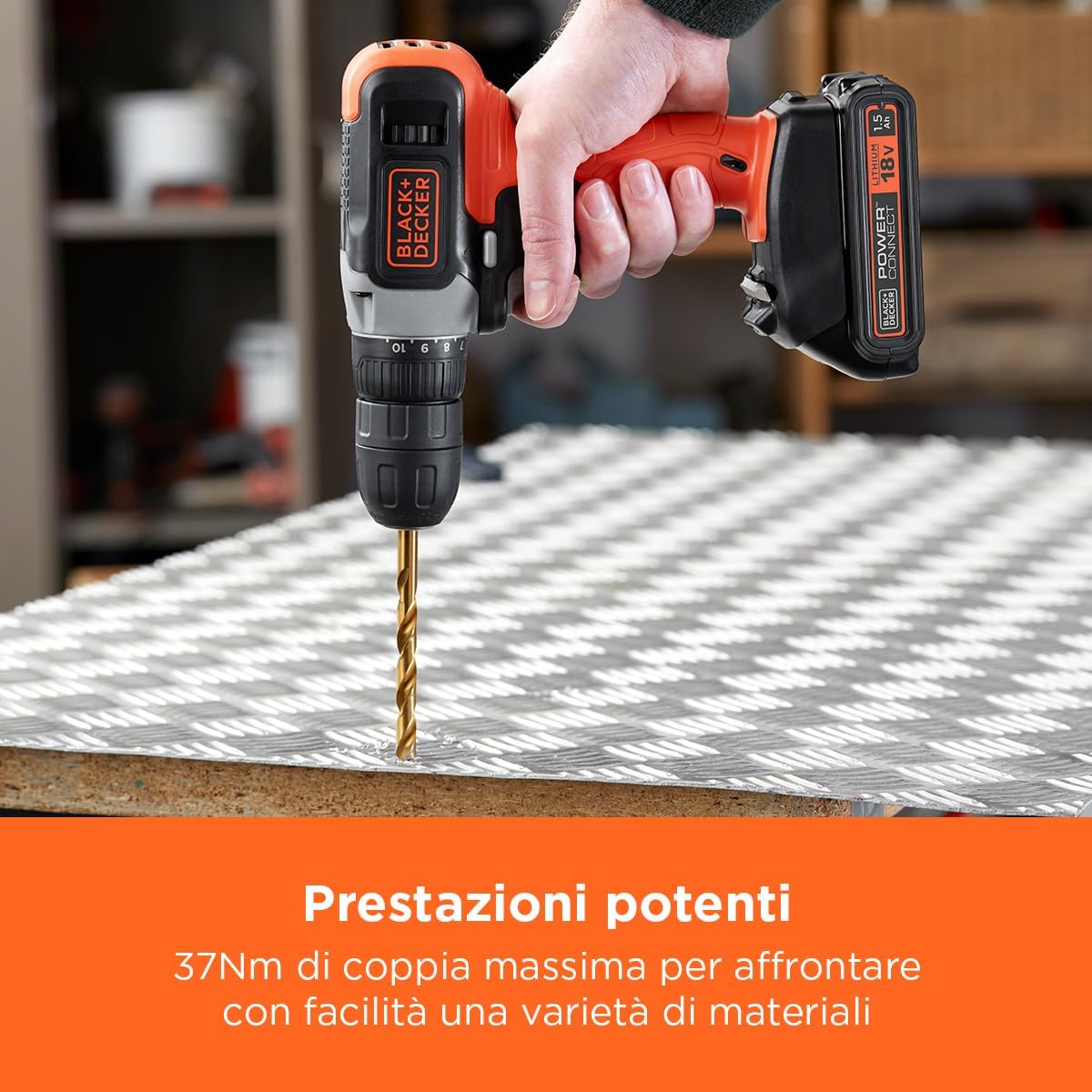 Trapano Avvitatore 18V BCD001C1-QW | Black+Decker