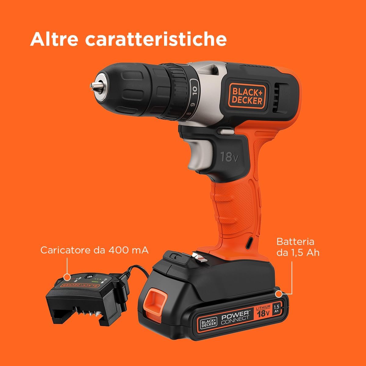 Trapano Avvitatore 18V BCD001C1-QW | Black+Decker
