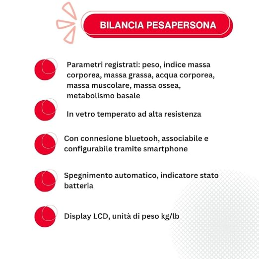 Kasart Bilancia pesapersona digitale, 180kg con vetro temperato Nero