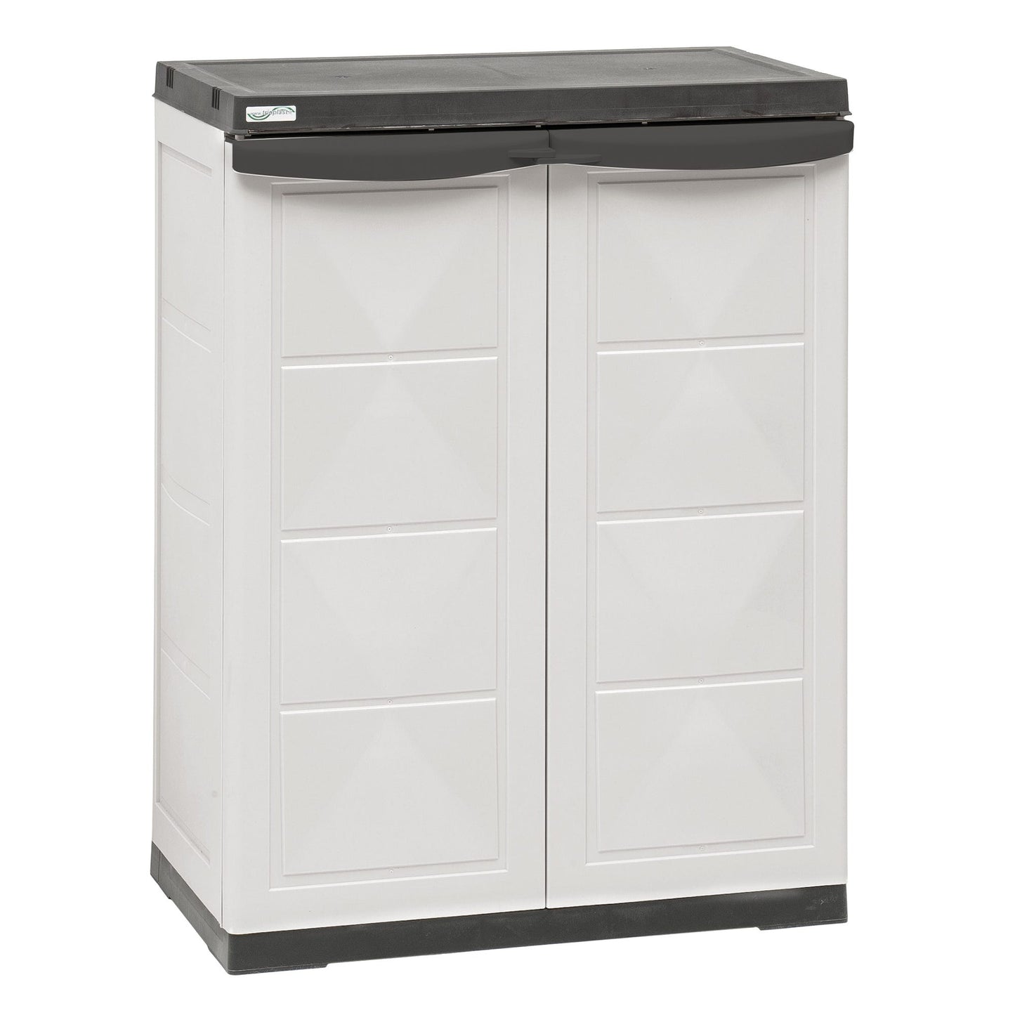 ARMADIO IN RESINA TRIOPLAST 2 ANTE 1 RIPIANO 64x84,5x37 cm (LxHxP) NERO / GRIGIO