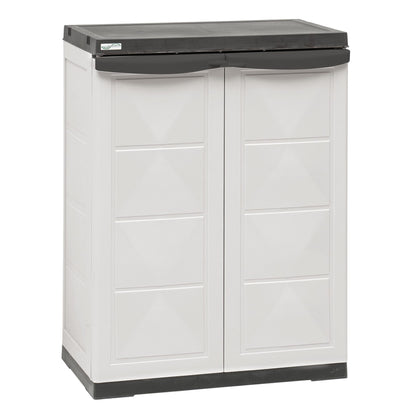 ARMADIO IN RESINA TRIOPLAST 2 ANTE 1 RIPIANO 64x84,5x37 cm (LxHxP) NERO / GRIGIO