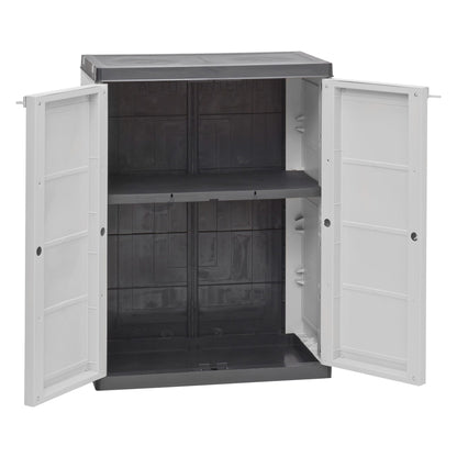 ARMADIO IN RESINA TRIOPLAST 2 ANTE 1 RIPIANO 64x84,5x37 cm (LxHxP) NERO / GRIGIO