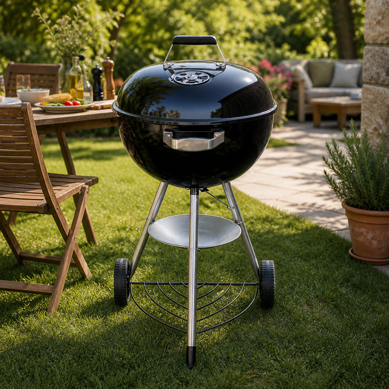 Barbecue a Carbone Krakatoa Ø43 cm con Coperchio e Termometro