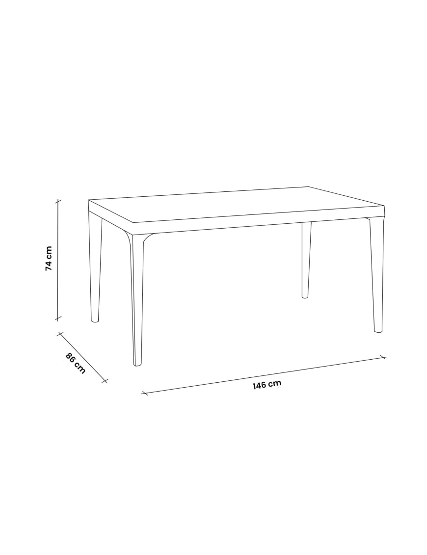 KING TAVOLO TORTORA 146x86x74