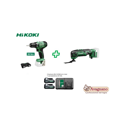 KIT KC12HKCV TRAPANO CON PERCUSSIONE DV12DA E MULTIFUNZIONE CV12DA - HIKOKI