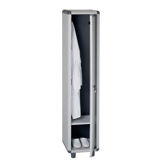 Armadio spogliatoio GAROFALO in resina grigio/grigio L 39 x H 175 x P 40 cm 1 anta per interno ed esterno riparato