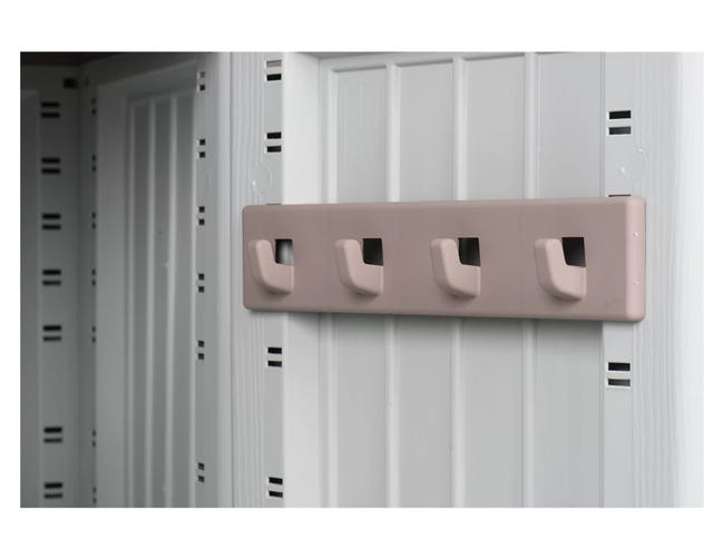 Armadio per scope C-Wood 102A TERRY STORAGE in polipropilene, tortora e grigio scuro L 102 x H 170 x P 39 cm 3 ante, adatto per interno/esterno