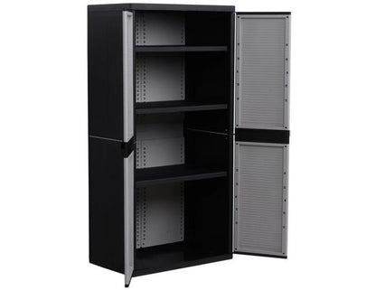 Armadio alto Jumbo Cab 2900 Qblack TERRY STORAGE in polipropilene, grigio L 89.7 x H 180 x P 53.7 cm 2 ante, adatto per interno/esterno