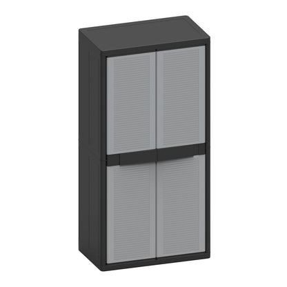 Armadio alto Jumbo Cab 2900 Qblack TERRY STORAGE in polipropilene, grigio L 89.7 x H 180 x P 53.7 cm 2 ante, adatto per interno/esterno