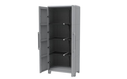 Armadio alto Trasforming Modular 4 TERRY STORAGE in resina, grigio L 78 x H 185 x P 44 cm 2 ante, adatto per interno/esterno riparato