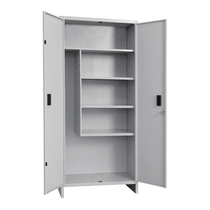 Armadio per scope Pratiko Q in acciaio, grigio L 80 x H 179.5 x P 40 cm 2 ante, da interno