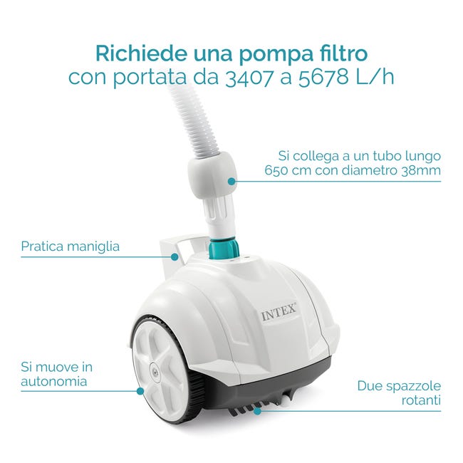Intex 28007EX - Robot Pulitore Automatico ZX50 per Piscine Fuori Terra, per Pompe Filtro da 3400-5600 L/h