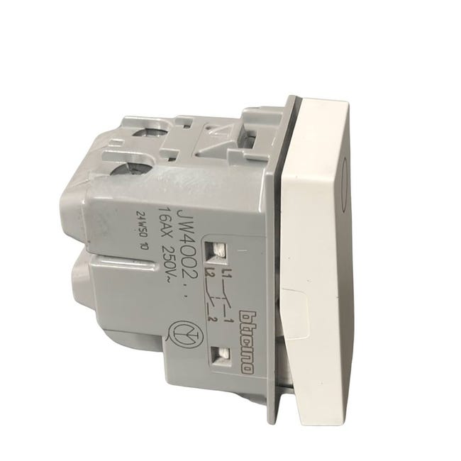 Interruttore bipolare basculante Bticino MatixGO 2P 16AX 1 modulo bianco JW4002