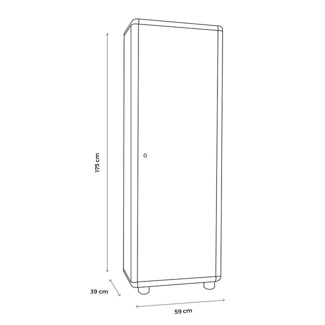 Armadio spogliatoio Easy A GAROFALO in resina grigio/grigio L 59 x H 175 x P 39 cm 1 anta per interno ed esterno riparato