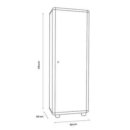 Armadio spogliatoio Easy A GAROFALO in resina grigio/grigio L 59 x H 175 x P 39 cm 1 anta per interno ed esterno riparato