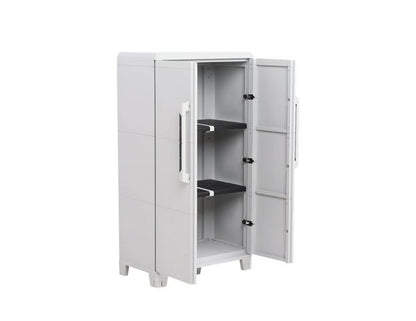 Armadio basso Trasforming Modular 3 TERRY STORAGE in resina, grigio L 78 x H 143 x P 44 cm 2 ante, adatto per interno/esterno