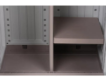 Armadio per scope C-Wood 3680 TERRY STORAGE in polipropilene, grigio chiaro e tortora L 68 x H 170 x P 39 cm 2 ante, adatto per interno/esterno