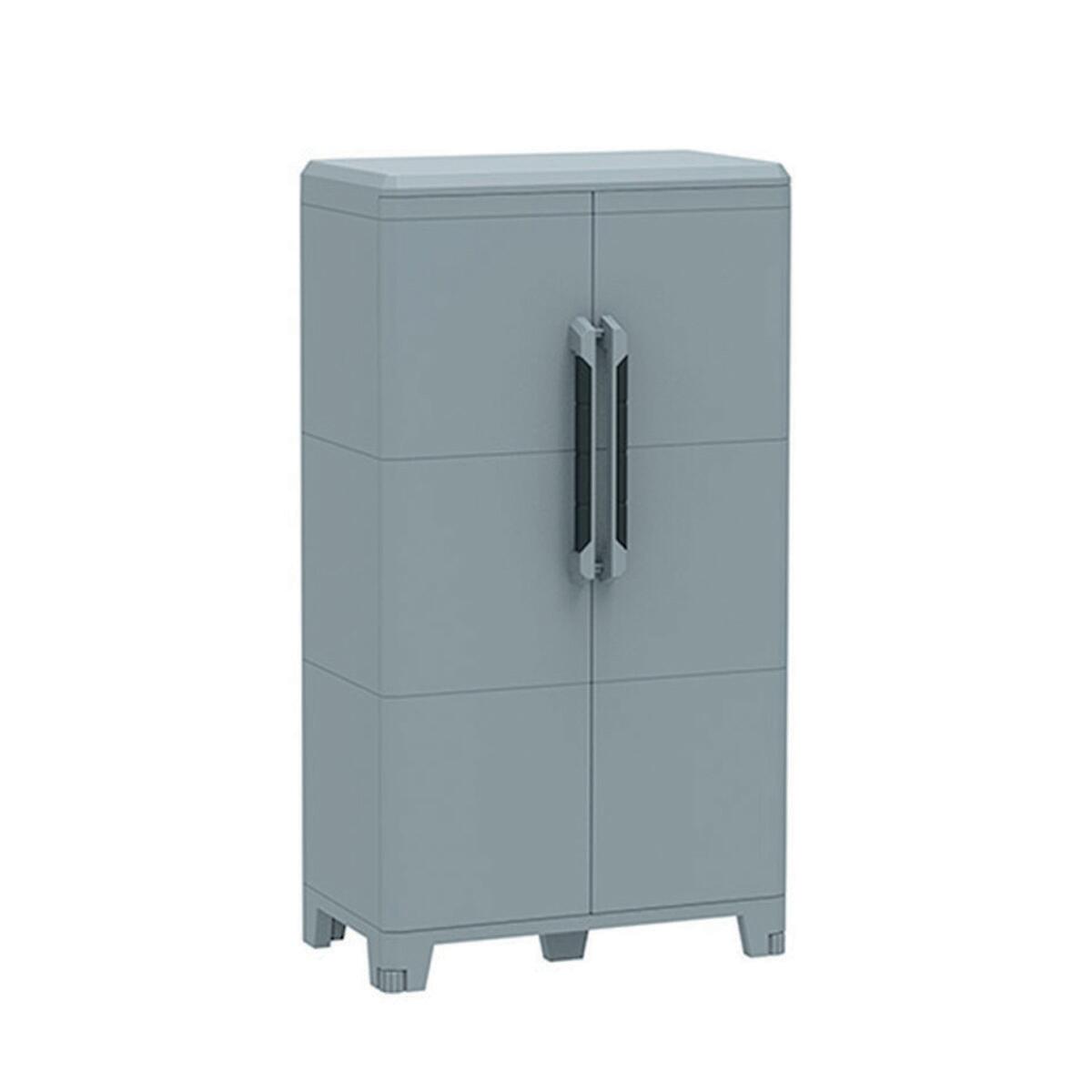 Armadio basso Trasforming Modular 3 TERRY STORAGE in resina, grigio L 78 x H 143 x P 44 cm 2 ante, adatto per interno/esterno