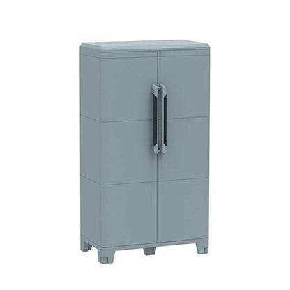 Armadio basso Trasforming Modular 3 TERRY STORAGE in resina, grigio L 78 x H 143 x P 44 cm 2 ante, adatto per interno/esterno