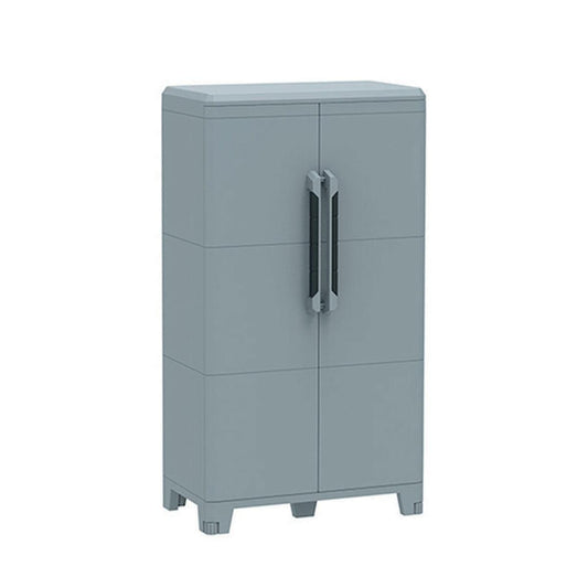 Armadio basso Trasforming Modular 3 TERRY STORAGE in resina, grigio L 78 x H 143 x P 44 cm 2 ante, adatto per interno/esterno