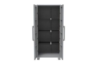 Armadio alto Trasforming Modular 4 TERRY STORAGE in resina, grigio L 78 x H 185 x P 44 cm 2 ante, adatto per interno/esterno riparato
